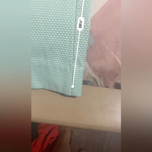 Mint Green Poppy Seed Seersucker Feel Pull Up Pant Size M Melissa Paige Crisp - Picture 7 of 10